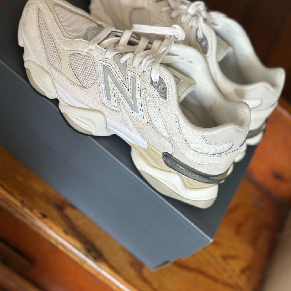 New Balance Beige and Gray Sneakers